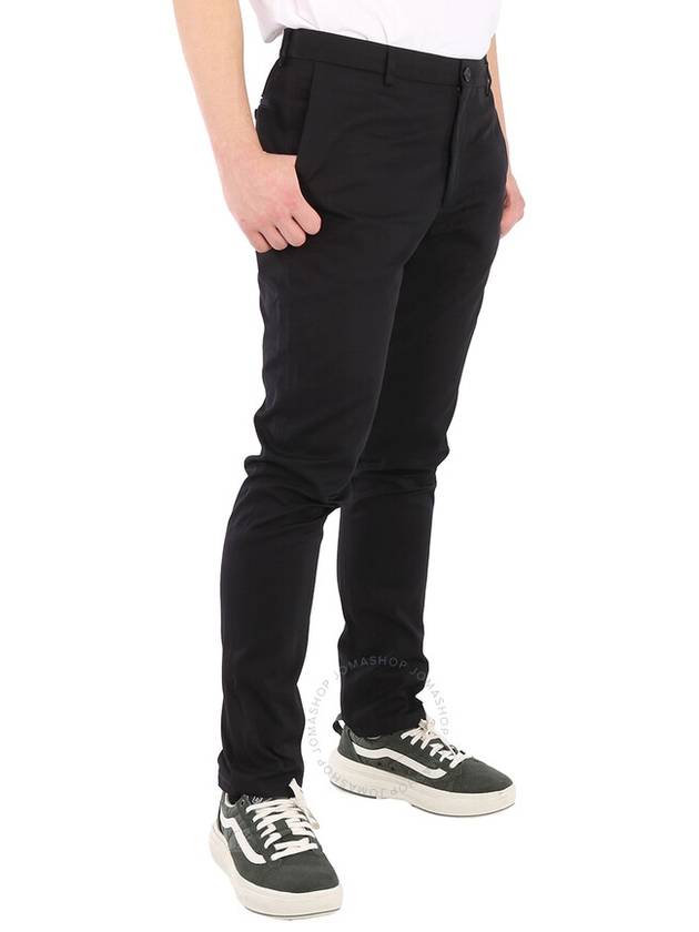 Slim Fit Cotton Chino Straight Pants Black - BURBERRY - BALAAN 3