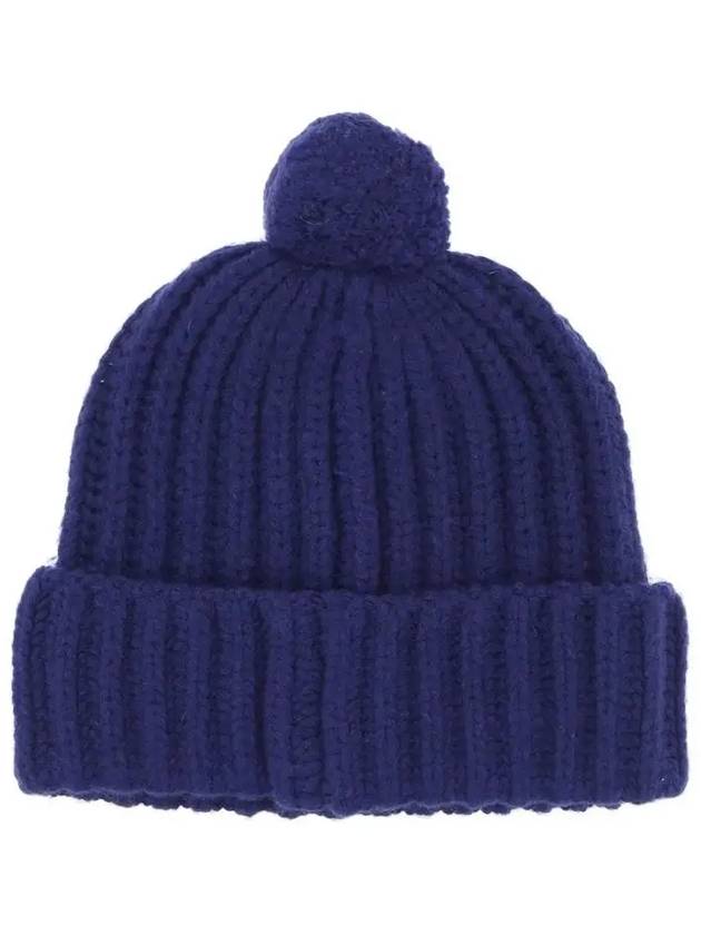 Pony Embroidered Cable Knit Wool Beanie Navy - POLO RALPH LAUREN - BALAAN 4