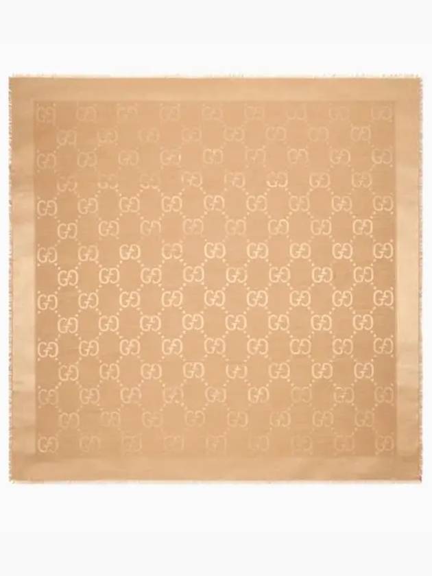 GG Jacquard Silk Wool Scarf Beige - GUCCI - BALAAN 2