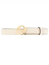 Blondie Thin Leather Belt White - GUCCI - BALAAN 2