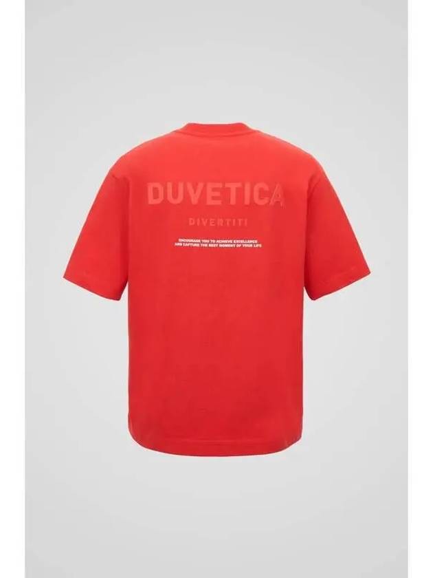 Kalori Dark Red Men s Short Sleeve T Shirt Gold - DUVETICA - BALAAN 1