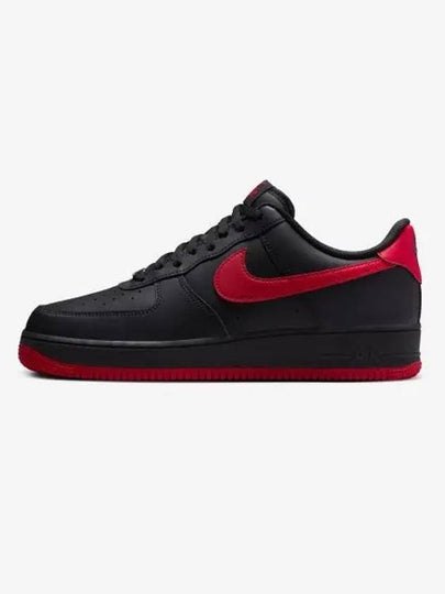 Air Force 1 07 Low Top Sneaker Black Red - NIKE - BALAAN 2