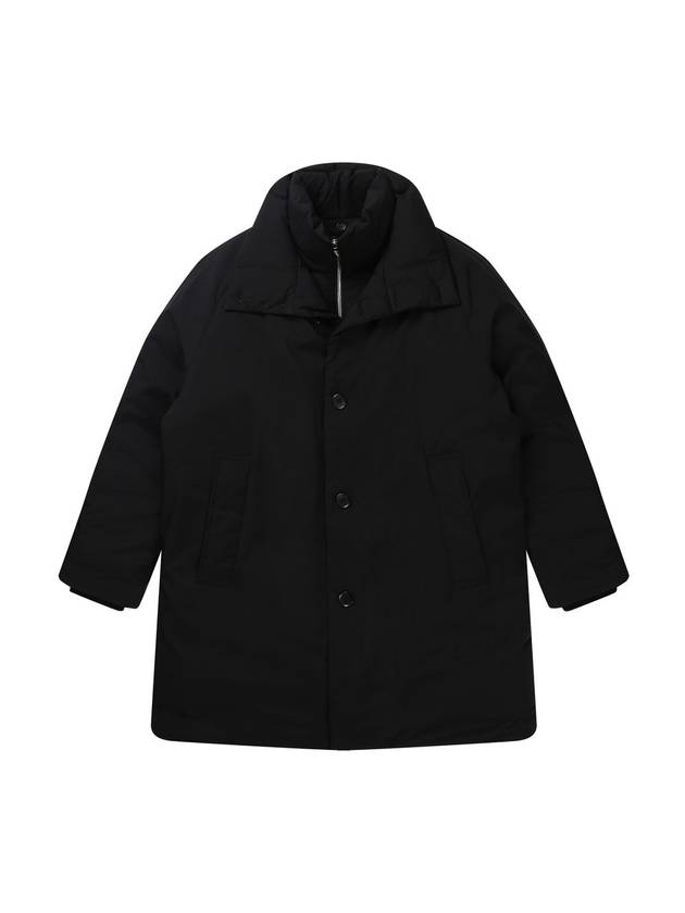 Men's Stand Collar Goose Down Coat Black SW21IGCO02BK - SOLEW - BALAAN 1