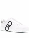 Gancini Low Top Sneakers White - SALVATORE FERRAGAMO - BALAAN 3