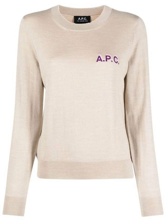 Aria Logo Crew Neck Sweatshirt Beige - A.P.C. - BALAAN 1