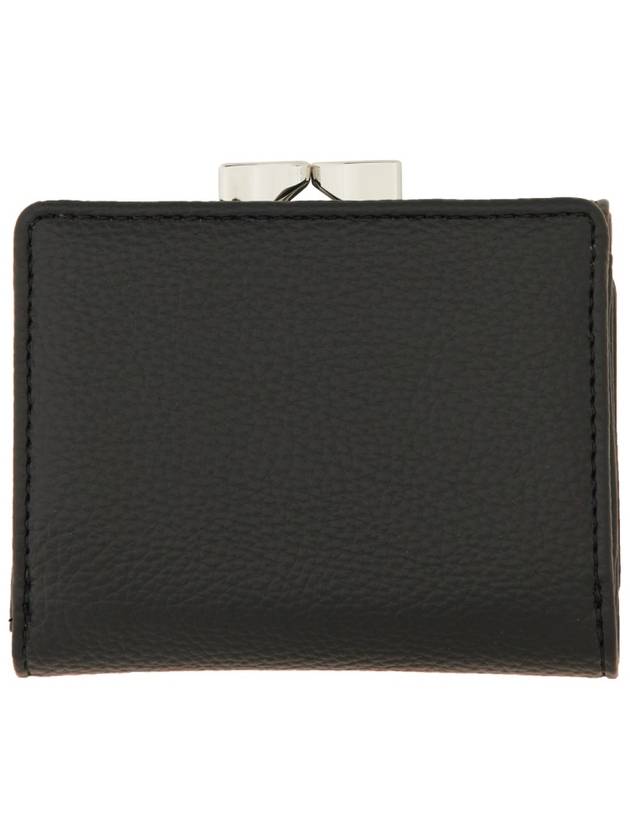 Grain Leather Half Wallet Black - VIVIENNE WESTWOOD - BALAAN 3