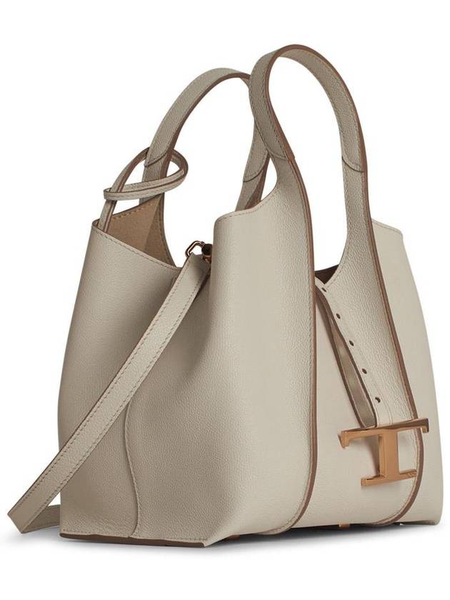 T Timeless Leather Shopping Mini Tote Bag White - TOD'S - BALAAN 3