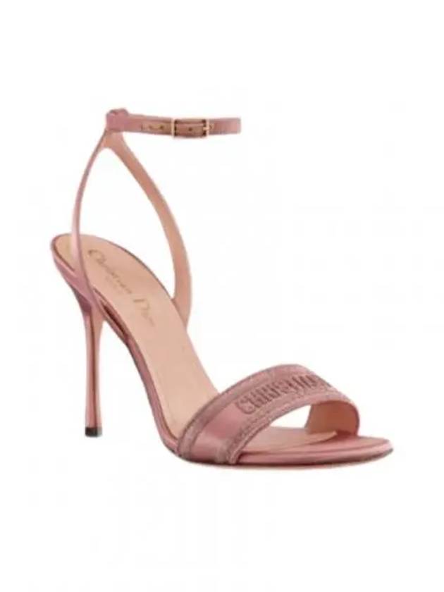 Dway Metallic Thread Embroidered Satin Sandal Heels Rose Des Vents - DIOR - BALAAN 2