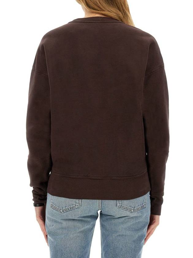 Crew Neck Sweatshirt Taupe Fonce - SAINT LAURENT - BALAAN 4