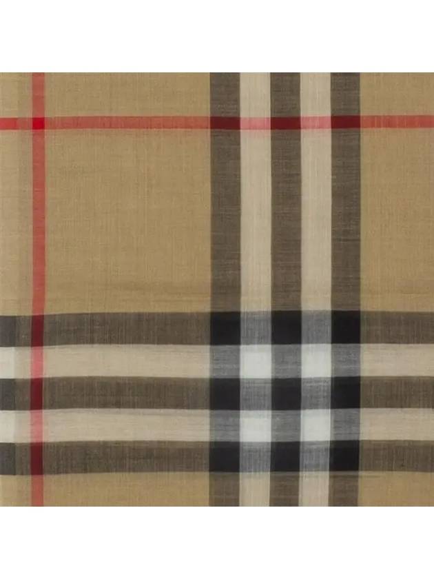 Check Wool Silk Scarf Beige - BURBERRY - BALAAN 5