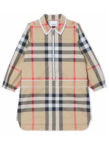 Kids Check Dress Archive Beige 8047445 - BURBERRY - BALAAN 1