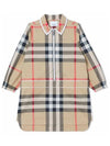 Kids Check Dress Archive Beige 8047445 - BURBERRY - BALAAN 2