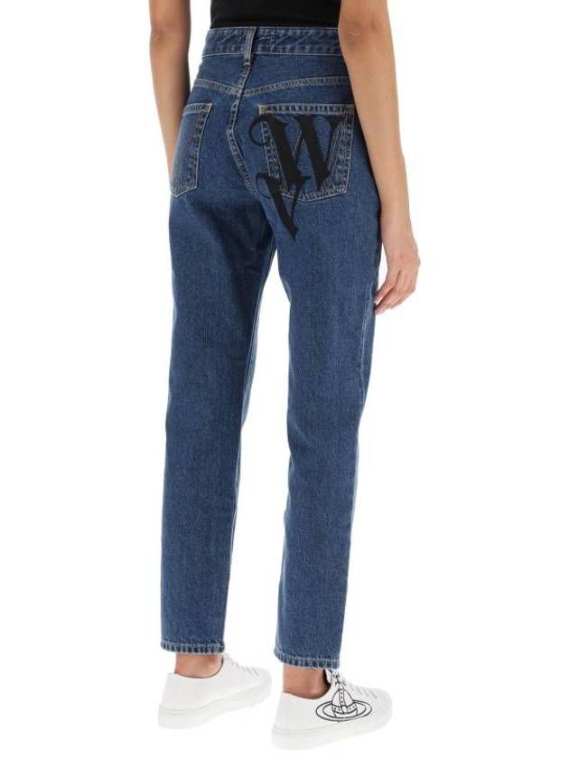 Back Logo Printed Straight Jeans Blue - VIVIENNE WESTWOOD - BALAAN 4