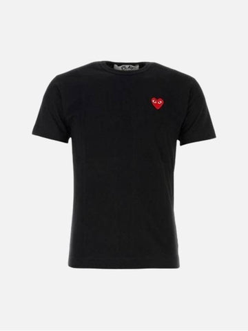 Men s heart patch t shirt black AXT108051 - COMME DES GARCONS - BALAAN 1