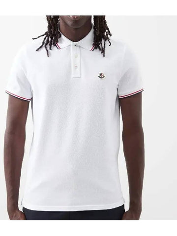 Logo Patch Point Collar Cotton Pique Polo Shirt White 8A00010 84556 001 - MONCLER - BALAAN 1