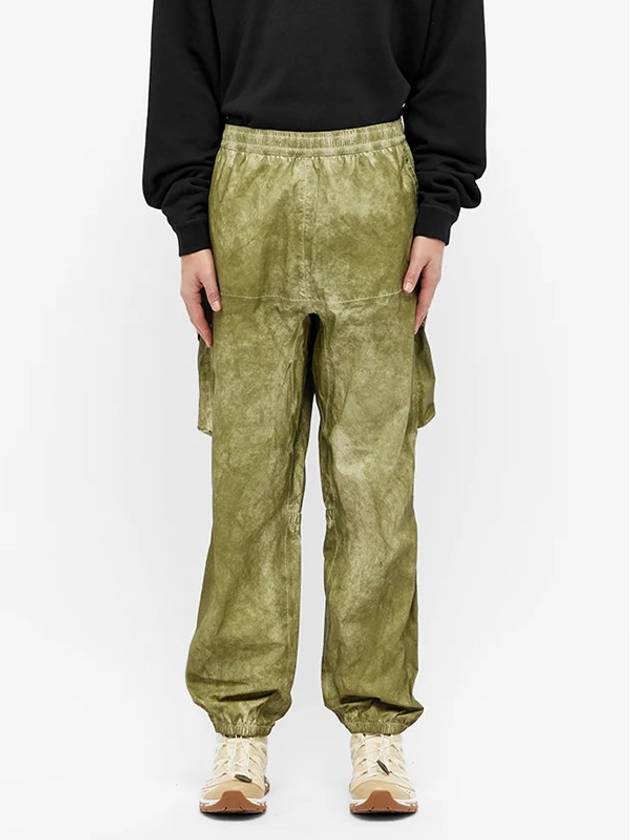 Logo Patch Membrana Cargo Pants Green - STONE ISLAND - BALAAN.