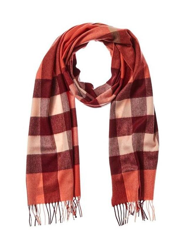 Large Check Cashmere Muffler Red - BURBERRY - BALAAN.