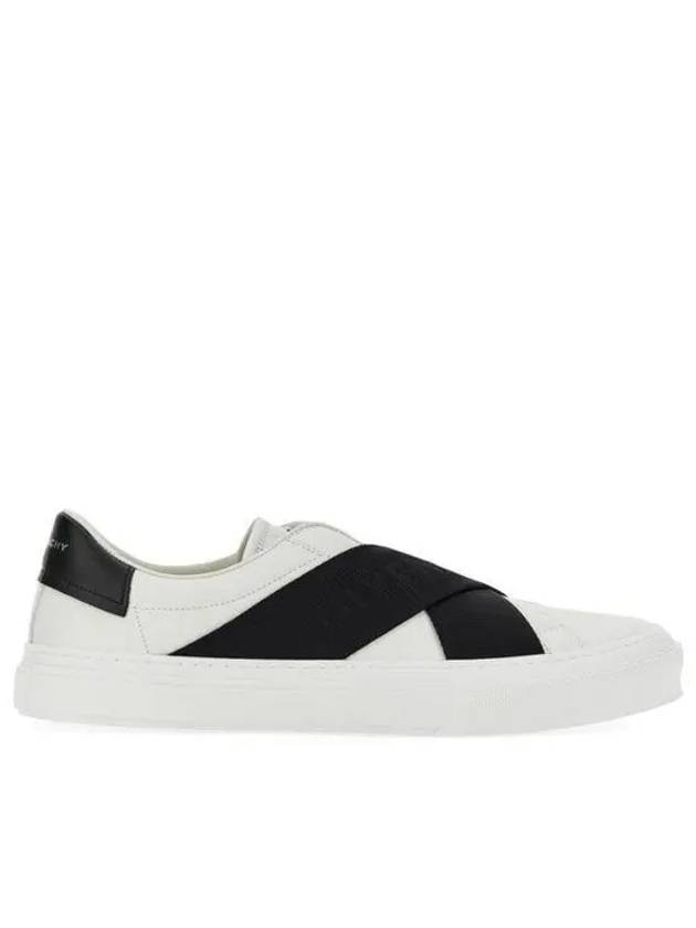 Double Webbing Strap Leather Slip Ons White - GIVENCHY - BALAAN 2