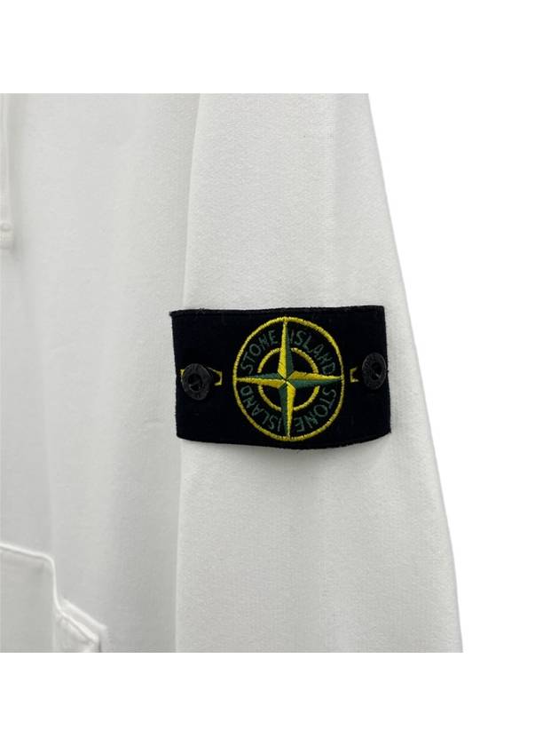 Wappen Patch Cotton Fleece Hoodie White - STONE ISLAND - BALAAN 5