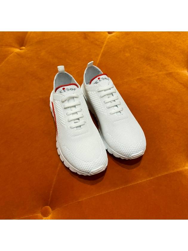 Fit Knit Low Top Sneakers White Red - KITON - BALAAN 2