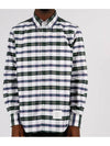 Oxford Tartan Check Cotton Long Sleeve Shirt - THOM BROWNE - BALAAN 4