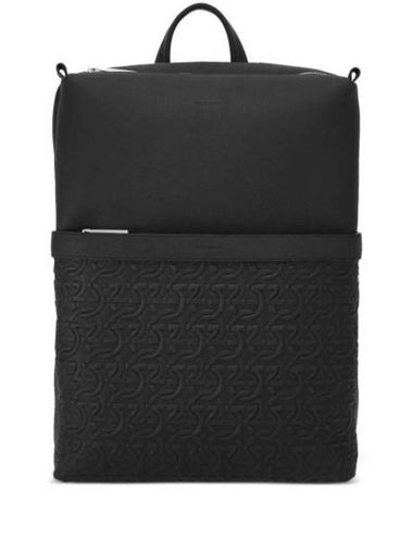 Embossed Gancini Pattern Backpack Black - SALVATORE FERRAGAMO - BALAAN 1