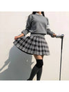 Golf Skirt Smart Check Knit Ant Waist Banding Golf Skirt Golini Golf Wear - LOLOALLOY - BALAAN 5