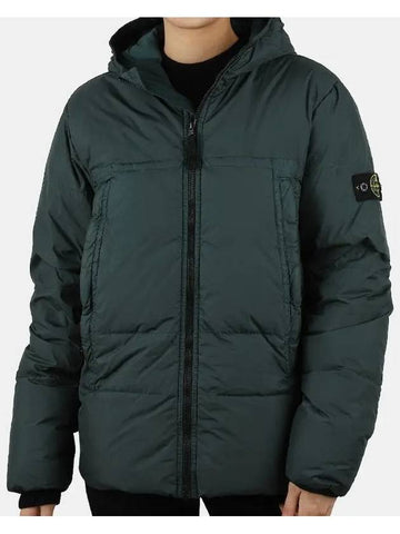 Stone Kids Waffen Patch Down Padded Jacket Dark Green 751640433 V0057 - STONE ISLAND - BALAAN 1