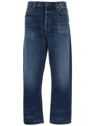 Blue Five-Pocket Jeans With Lightened Effect In Regenerative Cotton Man - AGOLDE - BALAAN 1