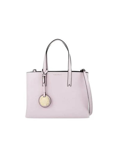 Women s Circle Logo Textured Tote Bag Light Pink 271693 - EMPORIO ARMANI - BALAAN 1