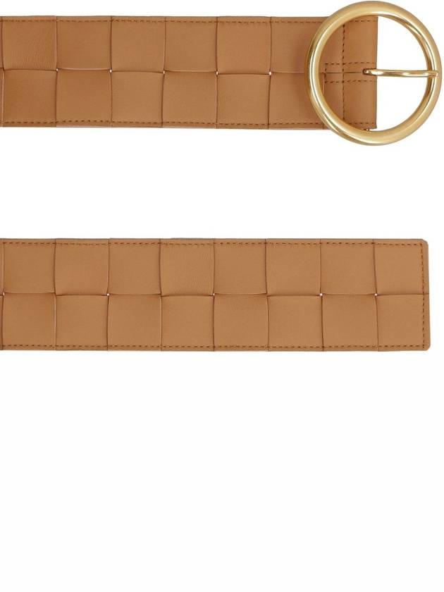 Intrecciato Ring Buckle Leather Belt Beige - BOTTEGA VENETA - BALAAN 4