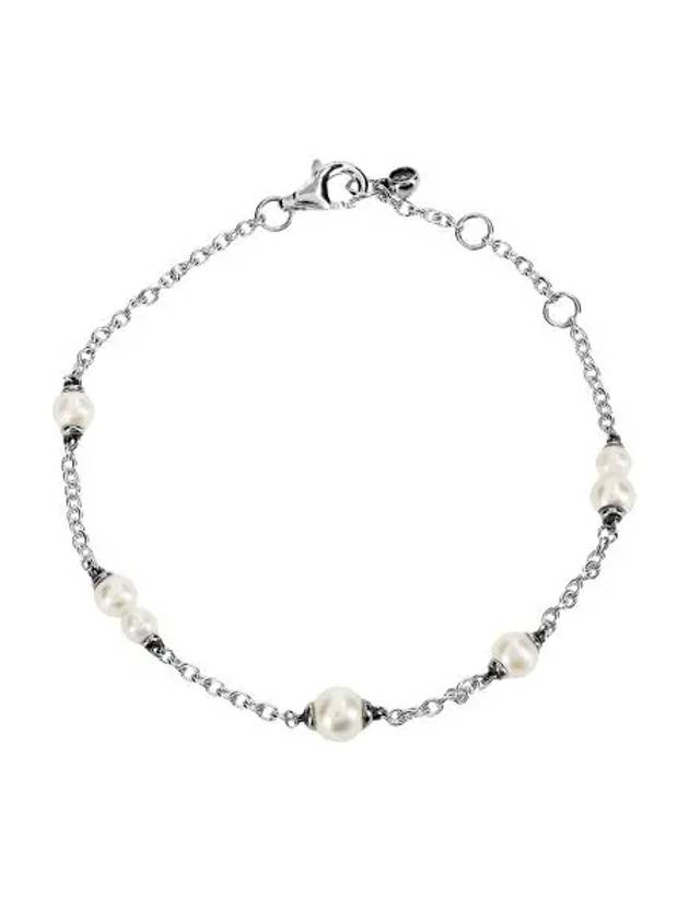 Treated Freshwater Cultured Pearl Station Chain Bracelet Silver - PANDORA - BALAAN 2