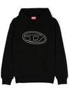 Kids Signature Logo Hoodie J02017 0IEAX K900 - DIESEL - BALAAN 1