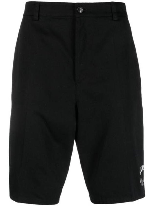 Paris Chino Logo Cotton Shorts Black - KENZO - BALAAN 1