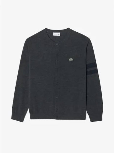 Men s crew neck sleeve tip spring fall cardigan AH500E 54N UWC domestic product GQ2N24092437162 - LACOSTE - BALAAN 1