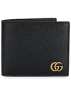 GG Marmont Leather Bi Fold Wallet Black Gold - GUCCI - 2