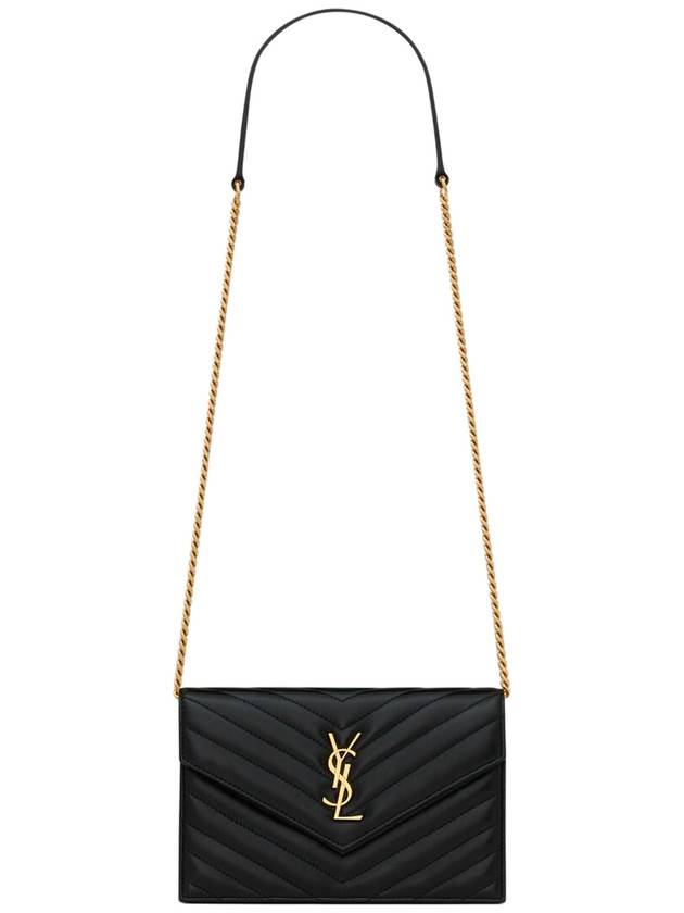 Cassandre Envelope Chain Leather Long Wallet Black - SAINT LAURENT - BALAAN 2