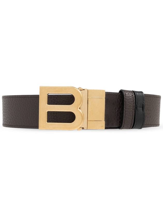 B Buckle Reversible Leather Belt Brown - BALLY - BALAAN 1