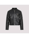 Distressed Leather Jacket Black - ACNE STUDIOS - BALAAN 1