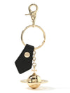 3D ORB Logo 8203010G OM0009 N405 Saffiano Keyring - VIVIENNE WESTWOOD - BALAAN 1