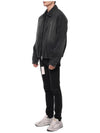 Men's Small Heart Zipper Denim Jacket Black - AMI - BALAAN 5