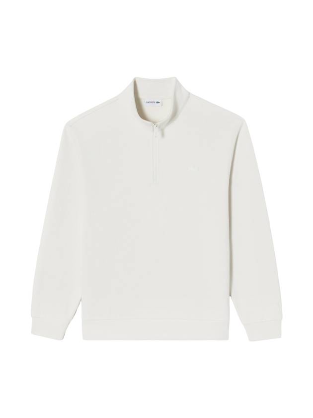 Men's Sweater Like Half Zip Up Sweatshirt Cream - LACOSTE - BALAAN 1