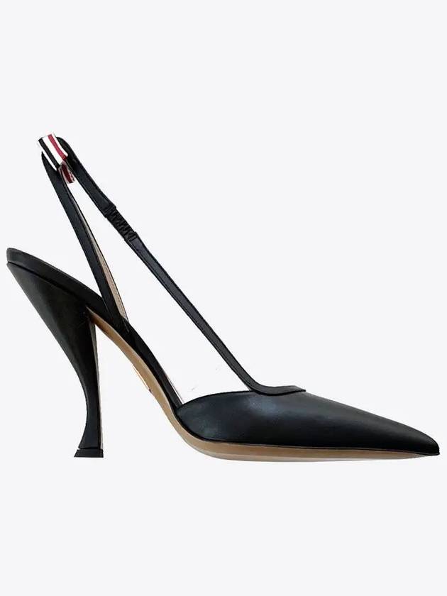 Women's Two-Tone 75mm Mule Heel Slingback Heel Black - THOM BROWNE - BALAAN 3