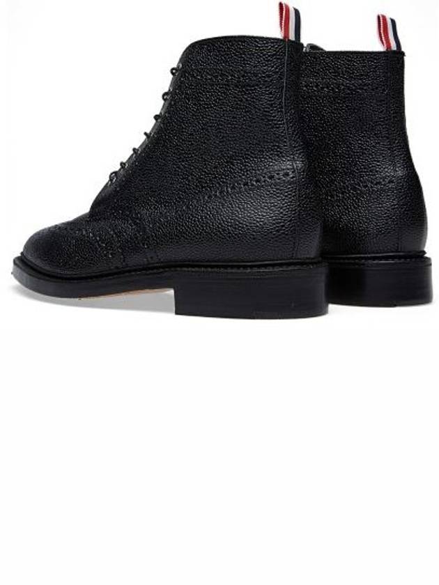 Pebble Leather Wingtip Brogue Ankle Boots Black - THOM BROWNE - BALAAN 4