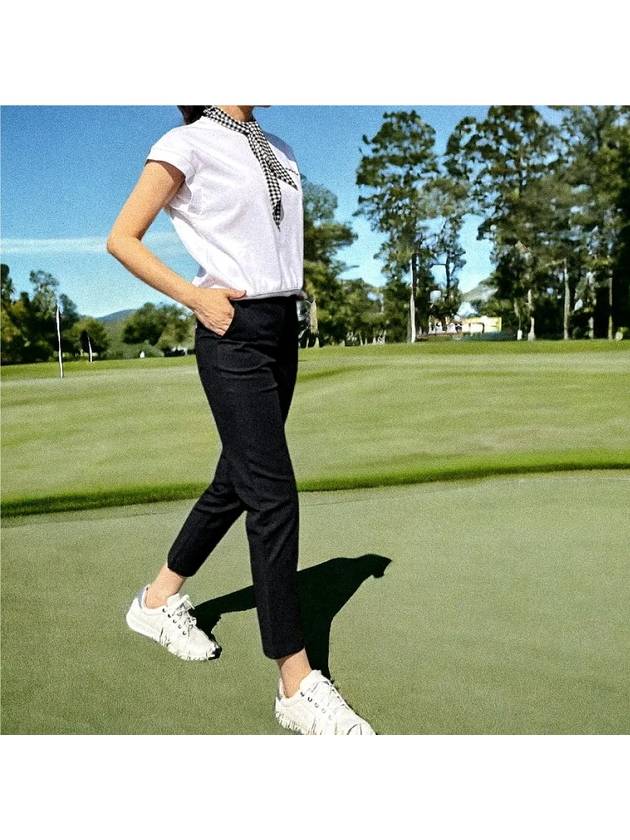 Stretch Cropped Pants Stretch 9-quarter chino pants BLACK - MONBIRDIE GOLF - BALAAN 9