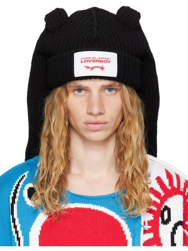 Charles Jeffrey Loverboy Chunky Rabbit Beanie Black - CHARLES JEFFREY LOVERBOY - BALAAN 1