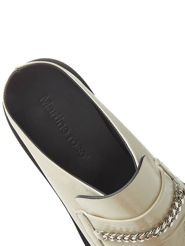 Metal Chain Embellished Bloafer White - MARTINE ROSE - BALAAN 8