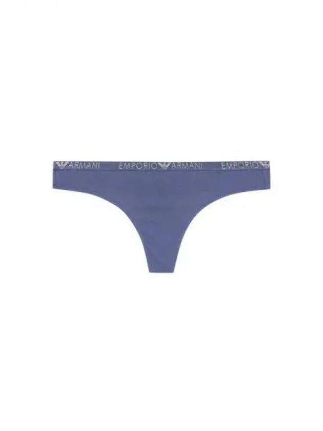 UNDERWEAR Women s Glitter Logo Banding Cotton Thongs Dark Blue 270037 - EMPORIO ARMANI - BALAAN 1