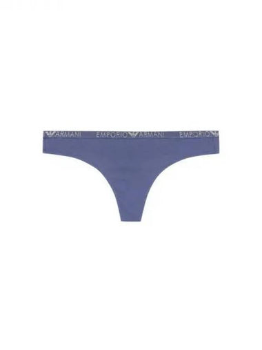 UNDERWEAR Women s Glitter Logo Banding Cotton Thongs Dark Blue 270037 - EMPORIO ARMANI - BALAAN 1