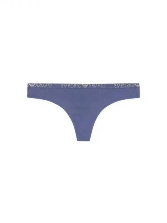 UNDERWEAR Women s Glitter Logo Banding Cotton Thongs Dark Blue 270037 - EMPORIO ARMANI - BALAAN 1